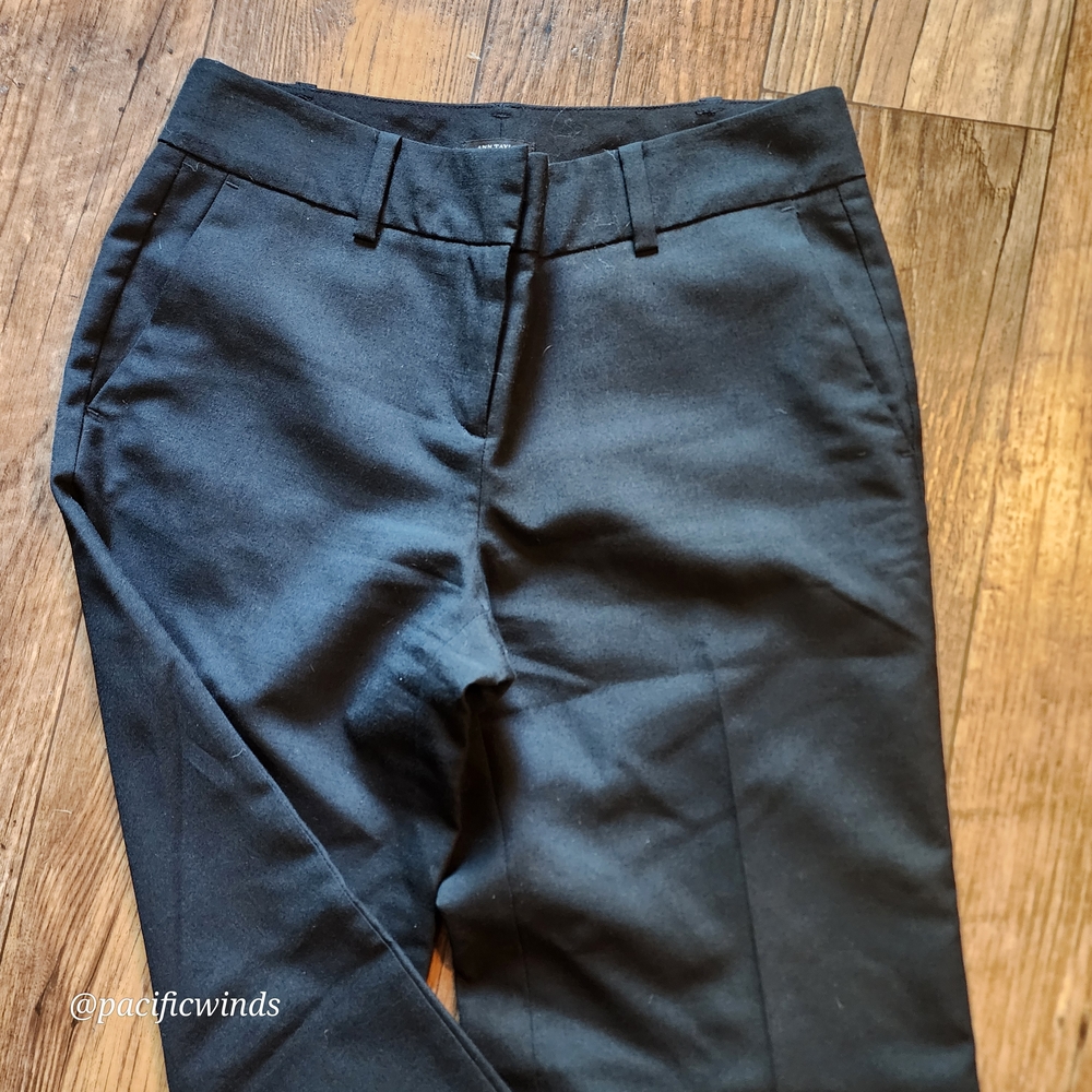 Ann Taylor Pleated Signature Black Slacks Pants Size 0 EUC!